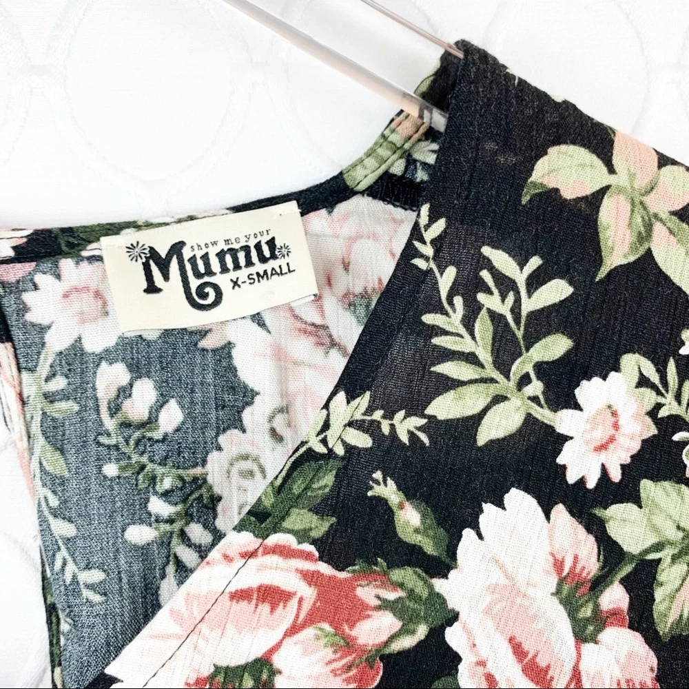 Show Me Your MuMu Courtney Loves Roses Floral Shift Dress Balloon Sleeves XS - Picture 7 of 8